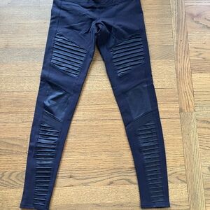 ALO Yoga Dark Blue Moto Jeggings